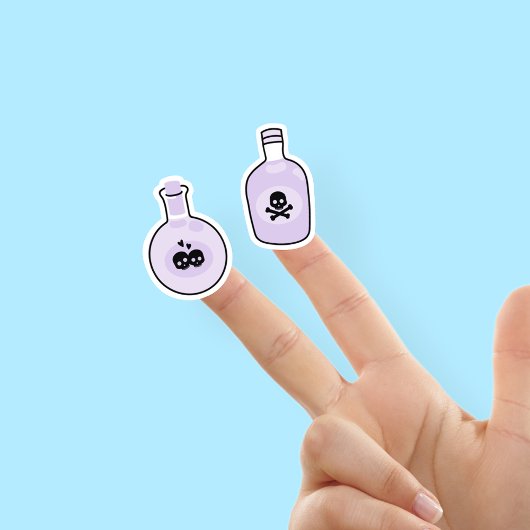 かわいい紫の魔法ポションステッカー シール