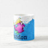 かわいい紫の魚のマグカップ コーヒーマグカップ (中央)