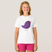 かわいい紫の鳥 Tシャツ (正面フル)