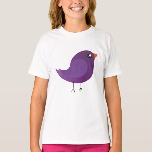 かわいい紫の鳥 Tシャツ (正面)