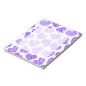 かわいい紫の鳩ハートバレンタインデーのパターン ノートパッド (回転)