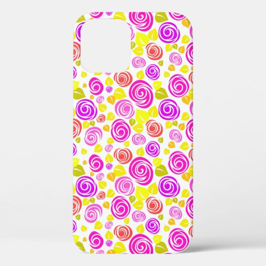かわいい紫の黄色の春バラパターン Case-Mate iPhoneケース (裏面)