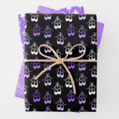 かわいい紫の黒いバレリナの靴の名前 ラッピングペーパーシート (インサイチュ)