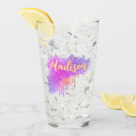 かわいい紫オレンジ |名前をカスタムするカクテルビール タンブラーグラス