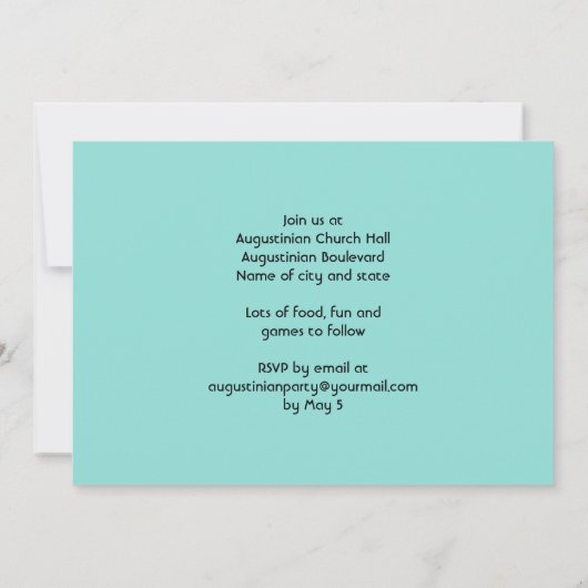 かわいい紫カエル幼稚園卒業パーティー 招待状 (裏面)