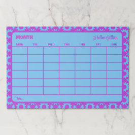 かわいい紫カスタムの月カレンダー紙パッド ペーパーパッド