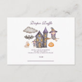 かわいい紫ハロウィンおむつラッフル エンクロージャーカード (正面)