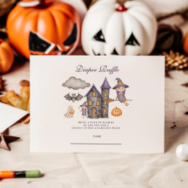 かわいい紫ハロウィンおむつラッフル エンクロージャーカード