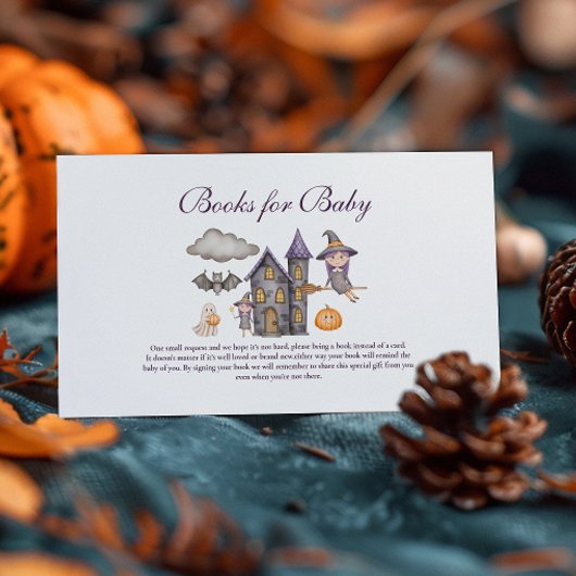 かわいい紫ハロウィーンのベビー エンクロージャーカード