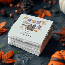 かわいい紫ハロウィーンの赤ちゃんシャワー