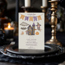 かわいい紫ハロウィーンの赤ちゃんシャワー