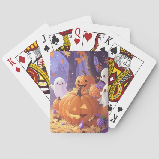 かわいい紫ハロウィーンブー トランプ (裏面)