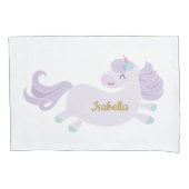 かわいい紫パーソナライズされたの一角獣 枕カバー (正面)