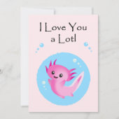 かわいい紫ピンクのウーパールビー バレンタイン シーズンカード (正面)