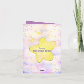 かわいい紫ピンクのドラゴンガール赤ちゃんシャワー招待 招待状 (裏面)