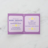 かわいい紫ピンクのドラゴンガール赤ちゃんシャワー招待 招待状 (内部)