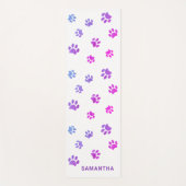 かわいい紫ピンクブルーポープリントカスタム ヨガマット (正面)