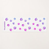 かわいい紫ピンクブルーポープリントカスタム ヨガマット (正面(横))