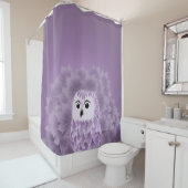 かわいい紫フクロウ シャワーカーテン (インサイチュ)