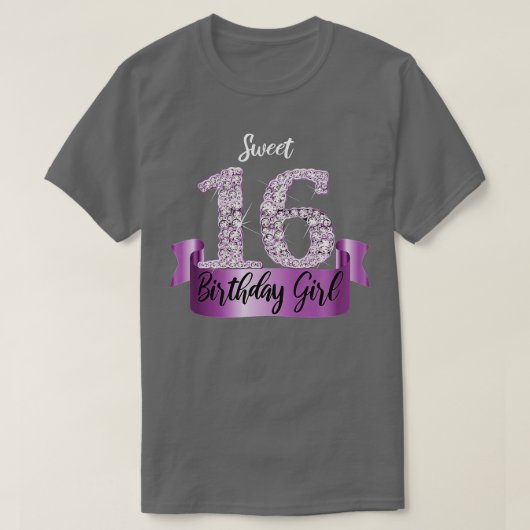 かわいい紫ブラック Tシャツ (デザイン正面)