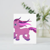 かわいい紫ポニー ポストカード (スタンド正面)