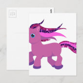 かわいい紫ポニー ポストカード (正面/裏面)