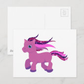 かわいい紫ポニー ポストカード (正面/裏面)