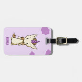 かわいい紫ユニコーンの少女の名前の子供たち ラゲッジタグ (正面横)