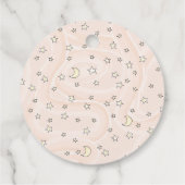 かわいい紫不気味かわいい10月の赤ちゃんシャワー フェイバータグ (裏面)