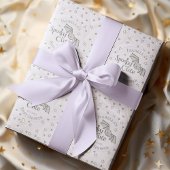 かわいい紫不気味かわいい10月の赤ちゃんシャワー ラッピングペーパー