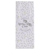 かわいい紫不気味かわいい10月の赤ちゃんシャワー ワインギフトバッグ (裏面)