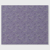 かわいい紫不気味のこうもりハロウィーン ラッピングペーパー (フラット)