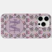 かわいい紫梟のパターン Case-Mate iPhoneケース (裏面 (横))