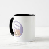かわいい紫猫デザインのマグカップ マグカップ (正面左)