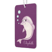 かわいい紫色のイルカパーソナライズされた カーエアーフレッシュナー (左)