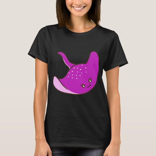 かわいい紫色のエイ Tシャツ (正面)