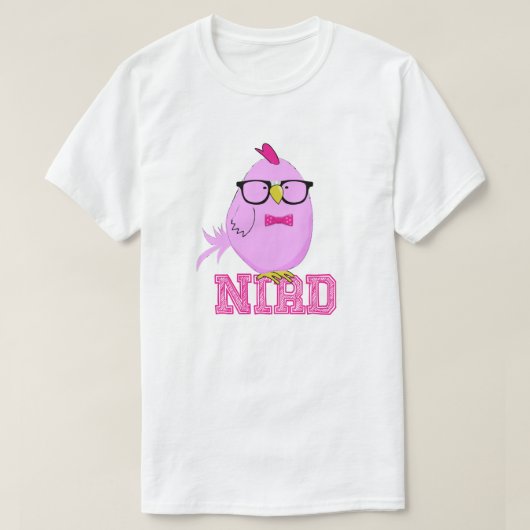 かわいい紫色のオタク鳥 Tシャツ (デザイン正面)