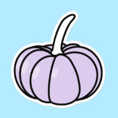 かわいい紫色のカボチャのシール シール