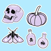 かわいい紫色のカボチャのシール シール