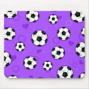 かわいい紫色のサッカーのスターのプリント マウスパッド