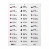 かわいい紫色のサンタゾウ ラベル (フルシート)