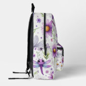 かわいい紫色のトンボ プリントバックパック (左)