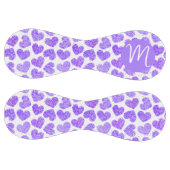 かわいい紫色のドードルハートバレンタインズデイモノグラム ソフトボール (パネル)