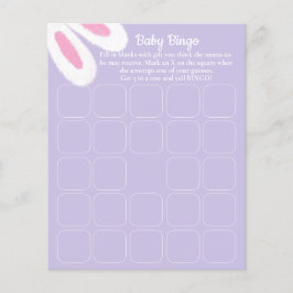 かわいい紫色のバニー赤ちゃんシャワービンゴゲーム