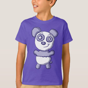かわいい紫色のパンダのワイシャツ Tシャツ