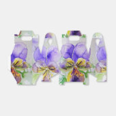 かわいい紫色のビオラの花のウェディングケーキ ファボリーボックス フェイバーボックス (折り畳みなし)