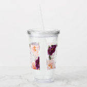 かわいい紫色のピンクのフローラエレガント先生 アクリルタンブラー (左)
