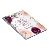 かわいい紫色のピンクのフローラエレガント先生 ノートブック (右側)