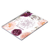 かわいい紫色のピンクのフローラエレガント先生 ノートブック (左側)