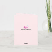 かわいい紫色のピンクの軸表バブルと名前 シーズンカード (裏面)